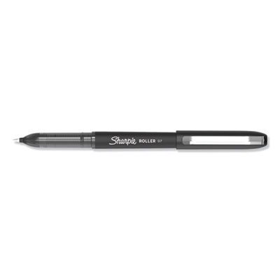 Sharpie Roller Roller Ball Stick Pen, Medium 0.7 mm, Black Ink/Barrel, Dozen SAN2101305