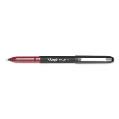 Sharpie Roller Roller Ball Stick Pen, Medium 0.7 mm, Red Ink/Barrel, Dozen SAN2101304