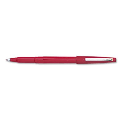 Pentel Rolling Writer Stick Roller Ball Pen, .8mm, Red Barrel/Ink, Dozen PENR100B