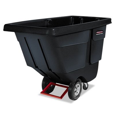 FG131400 BLA Rotomolded Tilt Truck, Rectangular, Plastic, 850lb Cap, Black RCP1314BLA