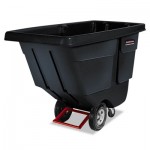 FG131400 BLA Rotomolded Tilt Truck, Rectangular, Plastic, 850lb Cap, Black RCP1314BLA