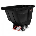 640-1304-BLA Rotomolded Tilt Truck, Rectangular, Plastic, 450-lb Cap., Black RCP1304BLA