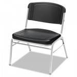 Iceberg Rough 'N Ready Big and Tall Stack Chair, Black Seat/Black Back, Silver Base, 4/Carton ICE64121