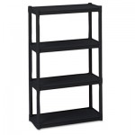 Iceberg Rough N Ready Four-Shelf Open Storage System, Resin, 32w x 13d x 54h, Black ICE20841