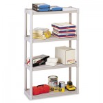 Iceberg Rough N Ready Four-Shelf Open Storage System, Resin, 32w x 13d x 54h, Platinum ICE20843