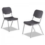 Iceberg Rough N Ready Series Original Stackable Chair, Charcoal/Silver, 4/Carton ICE64117