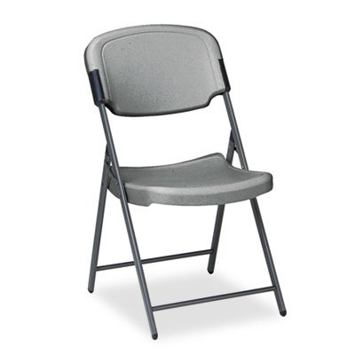 Iceberg Rough N Ready Series Resin Folding Chair, Steel Frame, Charcoal ICE64007