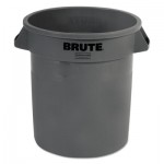 RCP 2610 GRA Round Brute Container, Plastic, 10 gal, Gray RCP2610GRA