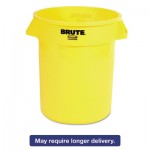 RCP 2620 YEL Round Brute Container, Plastic, 20 gal, Yellow RCP2620YEL