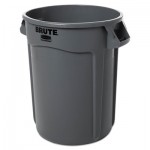 Rubbermaid Commercial FG263200GRAY Round Brute Container, Plastic, 32 gal, Gray RCP263200GY