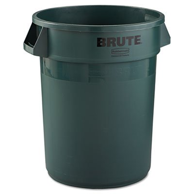 2632 DARK GREEN Round Brute Container, Plastic, 32 gal, Dark Green RCP2632DGR