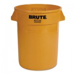 640-2632-YEL Round Brute Container, Plastic, 32 gal, Yellow RCP2632YEL