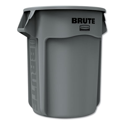 Rubbermaid Commercial FG265500GRAY Round Brute Container, Plastic, 55 gal, Gray RCP265500GY