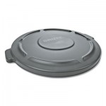 Rubbermaid Commercial FG263100GRAY Round Flat Top Lid, for 32 gal Round BRUTE Containers, 22.25" diameter, Gray RCP263100GY