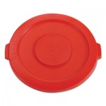 RCP 2631 RED Round Flat Top Lid, for 32-Gallon Round Brute Containers, 22 1/4", dia., Red RCP2631RED