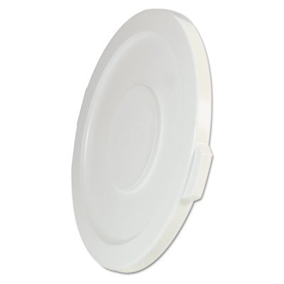 RCP 2631 WHI Round Flat Top Lid, for 32-Gallon Round Brute Containers, 22 1/4", dia., White RCP2631WHI