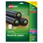 Avery Round Print-to-the Edge Labels with SureFeed and EasyPeel, 1.67" dia, Glossy Clear, 500/PK AVE6582
