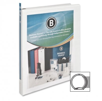 Business Source Round Ring View Binder 09951