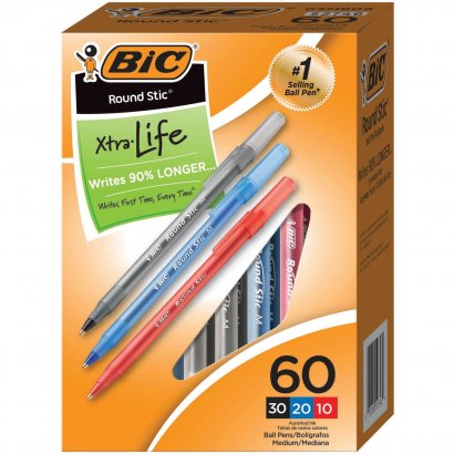 BIC Round Stic Ballpoint Pens GSM609AST