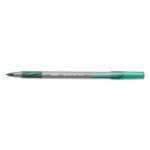 BIC GSMG11 GRN Round Stic Grip Xtra Comfort Stick Ballpoint Pen, 1.2mm, Green Ink, Gray Barrel, Dozen BICGSMG11GN