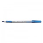 BIC Round Stic Grip Xtra Comfort Ballpoint Pen, Blue Ink, .8mm, Fine, Dozen BICGSFG11BE