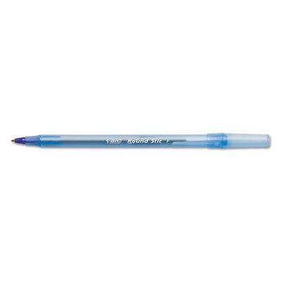 BIC Round Stic Xtra Precision & Xtra Life Ballpoint Pen, Blue Ink, .8mm, Fine, Dozen BICGSF11BE