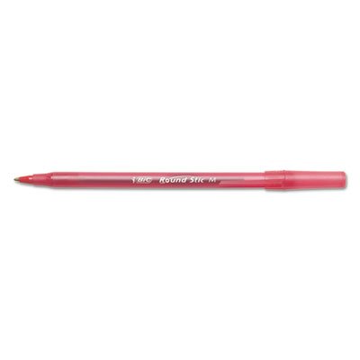 BIC Round Stic Xtra Precision & Xtra Life Ballpoint Pen, Red Ink, 1mm, Medium, Dozen BICGSM11RD