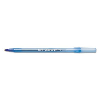 BIC Round Stic Xtra Precision/Xtra Life Ballpoint, Blue Ink, T-Blue Brl, 1mm, DZ BICGSM11BE