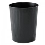Safco Round Wastebasket, Steel, 23.5 qt, Black SAF9604BL