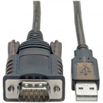 Tripp Lite RS232 to USB Adapter Cable with COM Retention (USB-A to DB9 M/M), FTDI, 5 ft U209