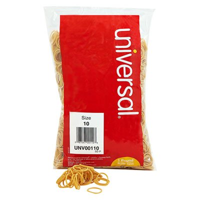 UNV00110 Rubber Bands, Size 10, 1-1/4 x 1/16, 3400 Bands/1lb Pack UNV00110