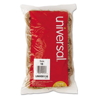 UNV00116 Rubber Bands, Size 16, 2-1/2 x 1/16, 1900 Bands/1lb Pack UNV00116