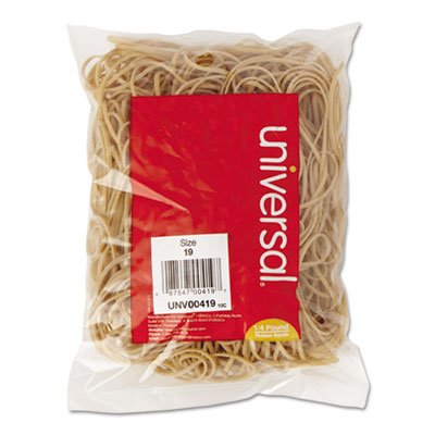 UNV00419 Rubber Bands, Size 19, 3-1/2 x 1/16, 310 Bands/1/4lb Pack UNV00419