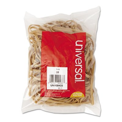 UNV00433 Rubber Bands, Size 33, 3-1/2 x 1/8, 160 Bands/1/4lb Pack UNV00433