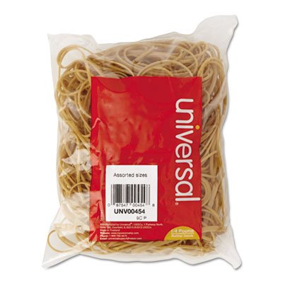 UNV00454 Rubber Bands, Size 54, Assorted Lengths, 1/4lb Pack UNV00454