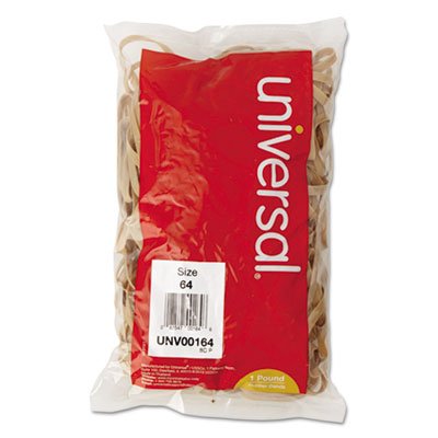 UNV00164 Rubber Bands, Size 64, 3-1.2 x 1/4, 320 Bands/1lb Pack UNV00164