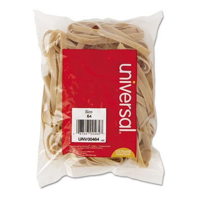 UNV00464 Rubber Bands, Size 64, 3-1/2 x 1/4, 80 Bands/1/4lb Pack UNV00464