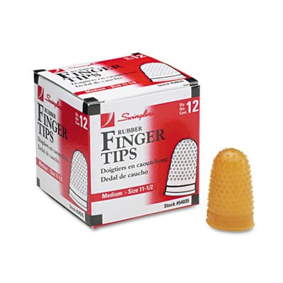 Swingline S7054035C Rubber Finger Tips, 11 1/2 (Medium), Amber, Dozen SWI54035