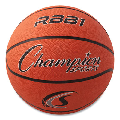 Champion Sports Rubber Sports Ball, For Basketball, No. 7, Official Size, Orange CSIRBB1
