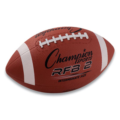 Champion Sports Rubber Sports Ball, For Football, Intermediate Size, Brown CSIRFB2
