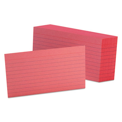 Oxford 7321 CHE Ruled Index Cards, 3 x 5, Cherry, 100/Pack OXF7321CHE
