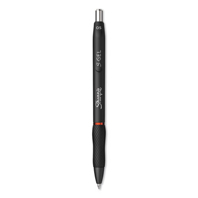 Sharpie S-Gel S-Gel Retractable Gel Pen, Fine 0.5 mm, Red Ink, Black Barrel, Dozen SAN2096166