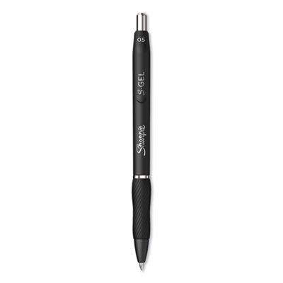 Sharpie S-Gel S-Gel Retractable Gel Pen, Fine 0.5 mm, Black Ink, Black Barrel, Dozen SAN2096145