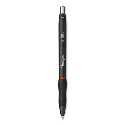 Sharpie S-Gel S-Gel Retractable Gel Pen, Bold 1 mm, Red Ink, Black Barrel, Dozen SAN2096136