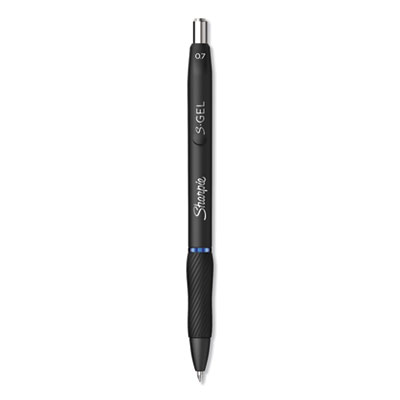 Sharpie S-Gel S-Gel Retractable Gel Pen, Medium 0.7 mm, Blue Ink, Black Barrel, Dozen SAN2096152