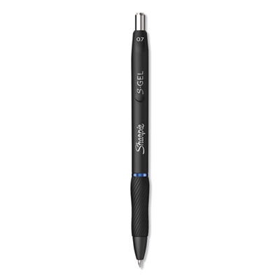 Sharpie S-Gel S-Gel Retractable Gel Pen, Medium 0.7 mm, Blue Ink, Black Barrel, Dozen SAN2096152