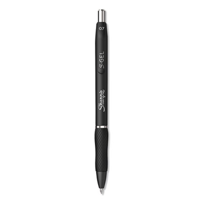 Sharpie S-Gel S-Gel Retractable Gel Pen, Medium 0.7 mm, Black Ink, Black Barrel, Dozen SAN2096159