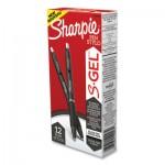 Sharpie S-Gel S-Gel Retractable Gel Pen, Extra-Fine 0.38 mm, Black Ink, Black Barrel, Dozen SAN2140521