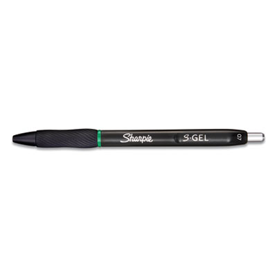 Sharpie S-Gel S-Gel Retractable Gel Pen, Medium 0.7 mm, Green Ink, Green Barrel, Dozen SAN2126216