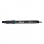 Sharpie S-Gel S-Gel Retractable Gel Pen, Medium 0.7 mm, Green Ink, Green Barrel, Dozen SAN2126216